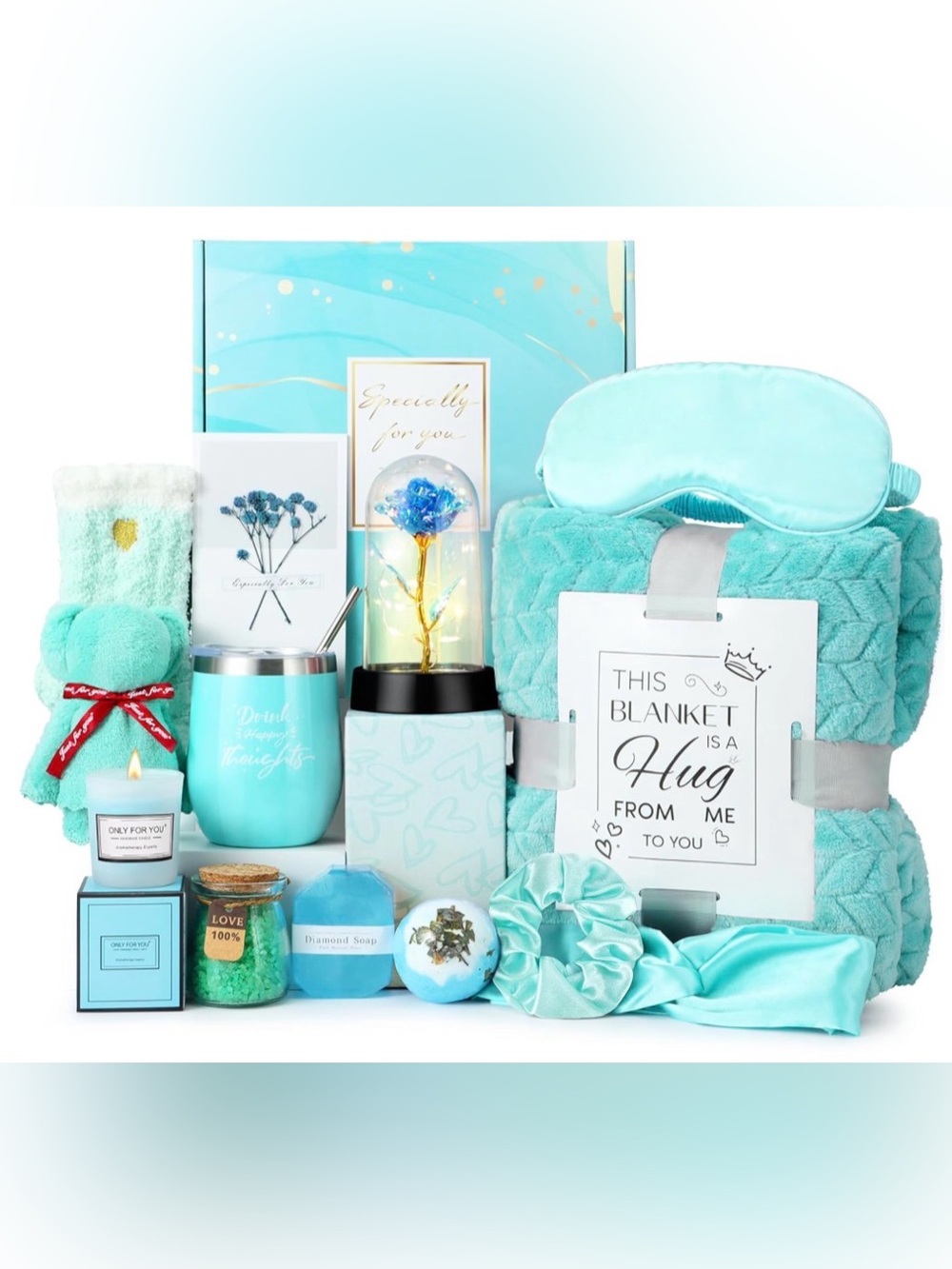 Women’s Bath & Body Gift Set Plush Blanket & Spa Accessories